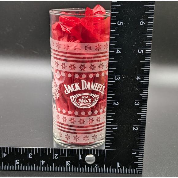 Jack Daniels Highball Glasses Set of 3 Snowflake Sweater Etched 10oz 6" Holiday - Picture 3 of 5